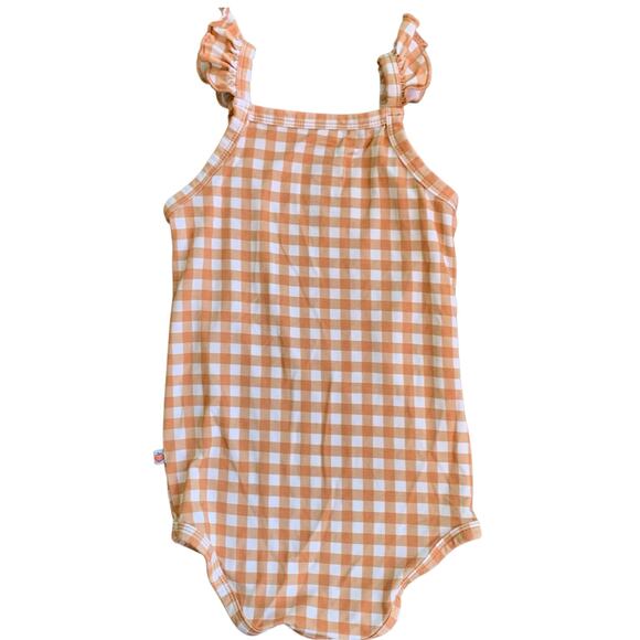 Scoots Bamboo Checkered Flutter Bodysuit - Picture 4 of 6